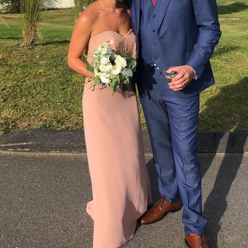 Adrianna Papell Bridesmaid Rose Gold (Dusty pink, Mauve) Sequin dress - Picture 4 of 5